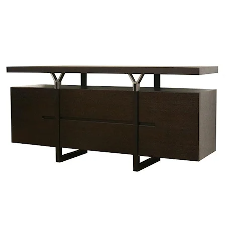 2 Door 2 Drawer Modern Raised Top Dining Buffet